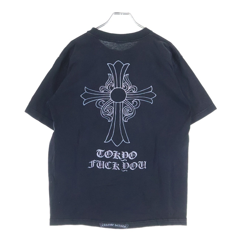 CHROME HEARTS(クロムハーツ) OLD CH T-SHIRT 東京限定 ファックユー バックフローラル フロントホースシュープリント クルーネック 半袖Tシャツ カットソー