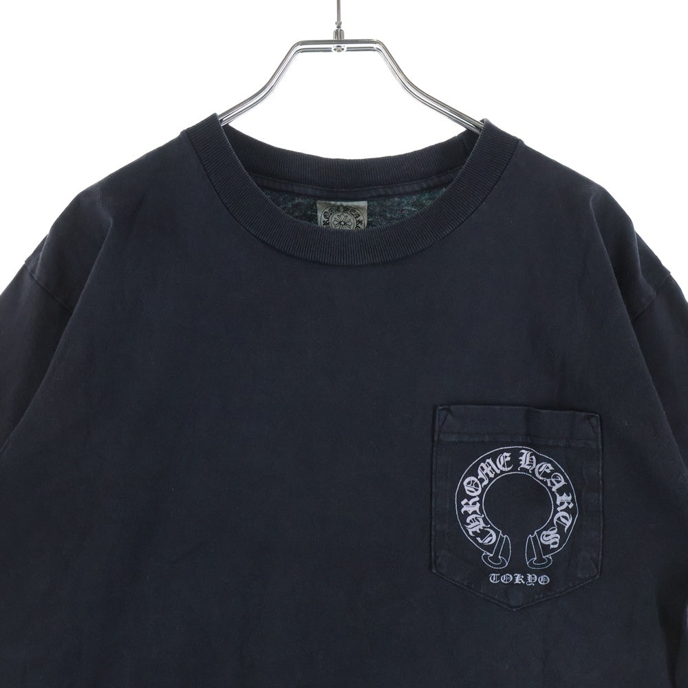 CHROME HEARTS(クロムハーツ) OLD CH T-SHIRT 東京限定 ファックユー バックフローラル フロントホースシュープリント クルーネック 半袖Tシャツ カットソー