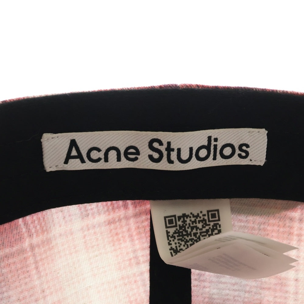 Acne Studios(アクネ ストゥディオズ) Distressed cap ディストレスト キャップ フロントロゴ キャップ 帽子 レッド FN-UX-HATS000335