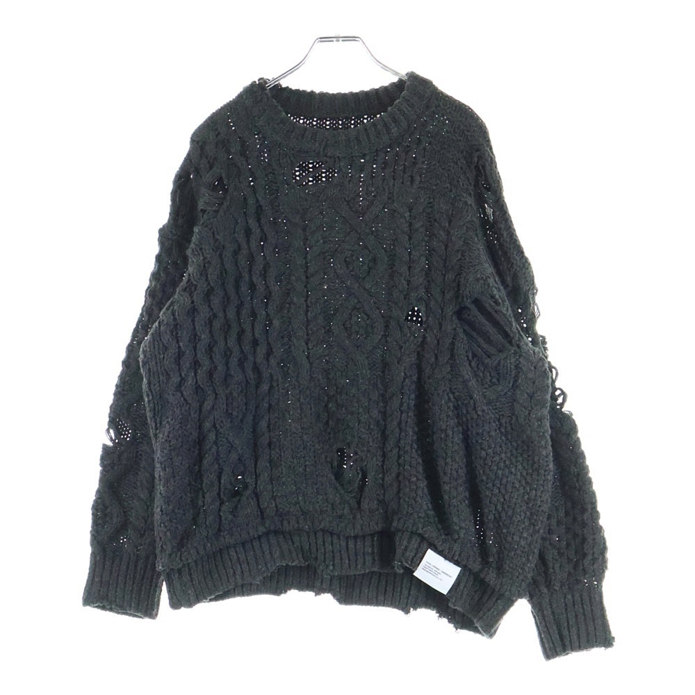 NEIGHBORHOOD(ネイバーフッド) 23AW PATCHWORK SAVAGE SWEATER パッチワーク サベージ ニット セーター グレー 232FUNH-KNM01