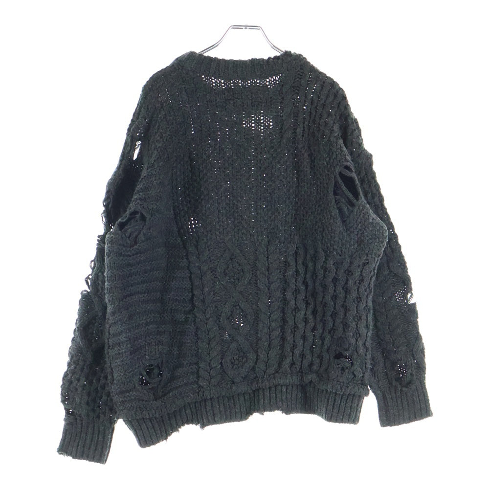 NEIGHBORHOOD(ネイバーフッド) 23AW PATCHWORK SAVAGE SWEATER パッチワーク サベージ ニット セーター グレー 232FUNH-KNM01
