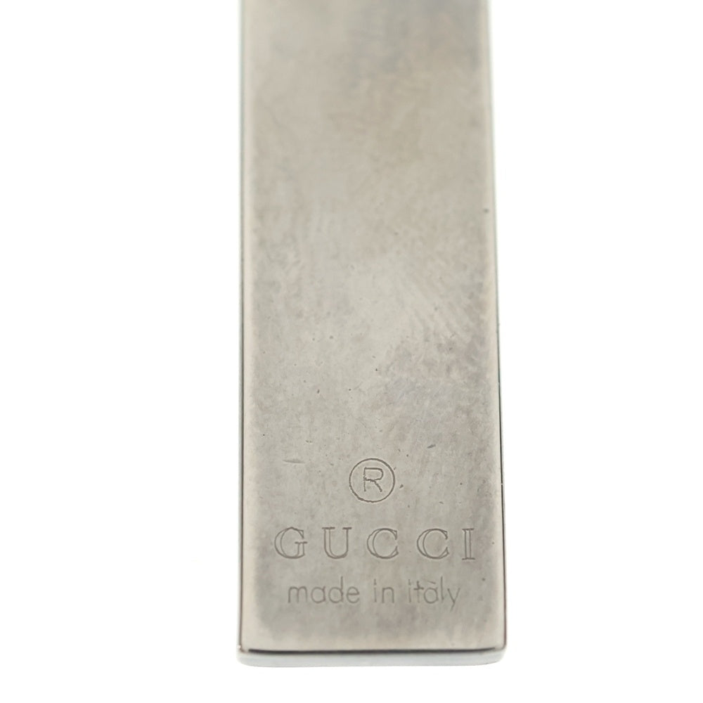 GUCCI(グッチ) ロゴ刻印プレート チェーンネックレス シルバー