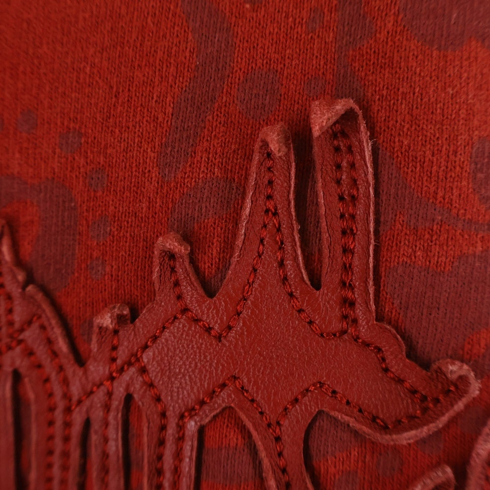 SUPREME(シュプリーム) 25SS Leather Applique Zip Up Hooded Sweatshirt レザー アップリケ ジップアップ スウェットシャツパーカー フーディ レッド