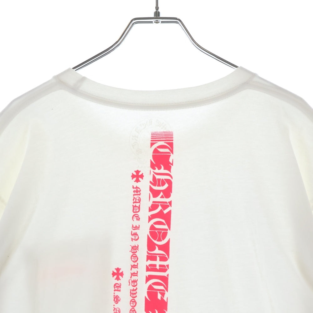 CHROME HEARTS(クロムハーツ) Made in Hollywood Vertical Logo メイドイン ハリウッド ヴァーティカルロゴ 半袖Tシャツ カットソー ホワイト/ピンク