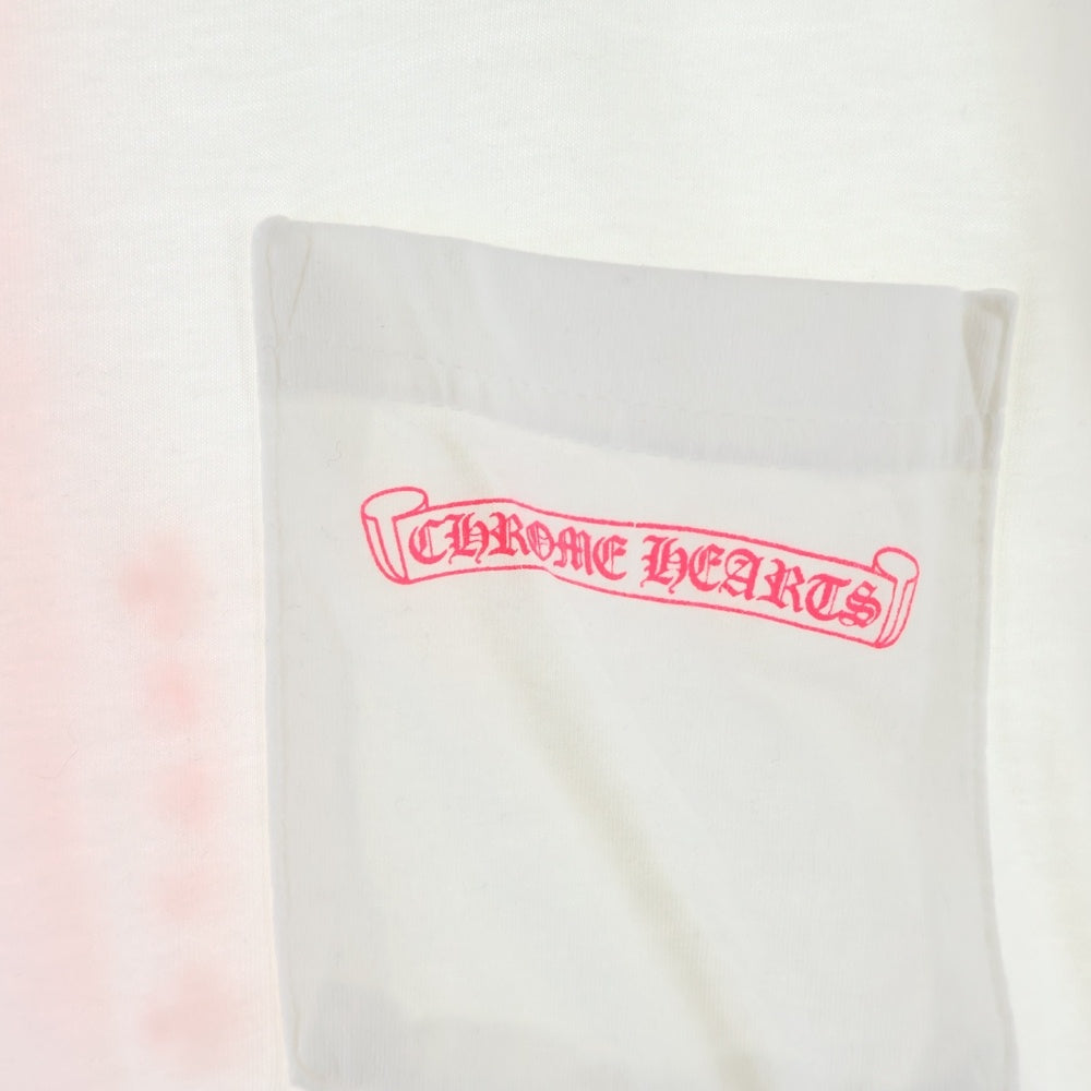CHROME HEARTS(クロムハーツ) Made in Hollywood Vertical Logo メイドイン ハリウッド ヴァーティカルロゴ 半袖Tシャツ カットソー ホワイト/ピンク
