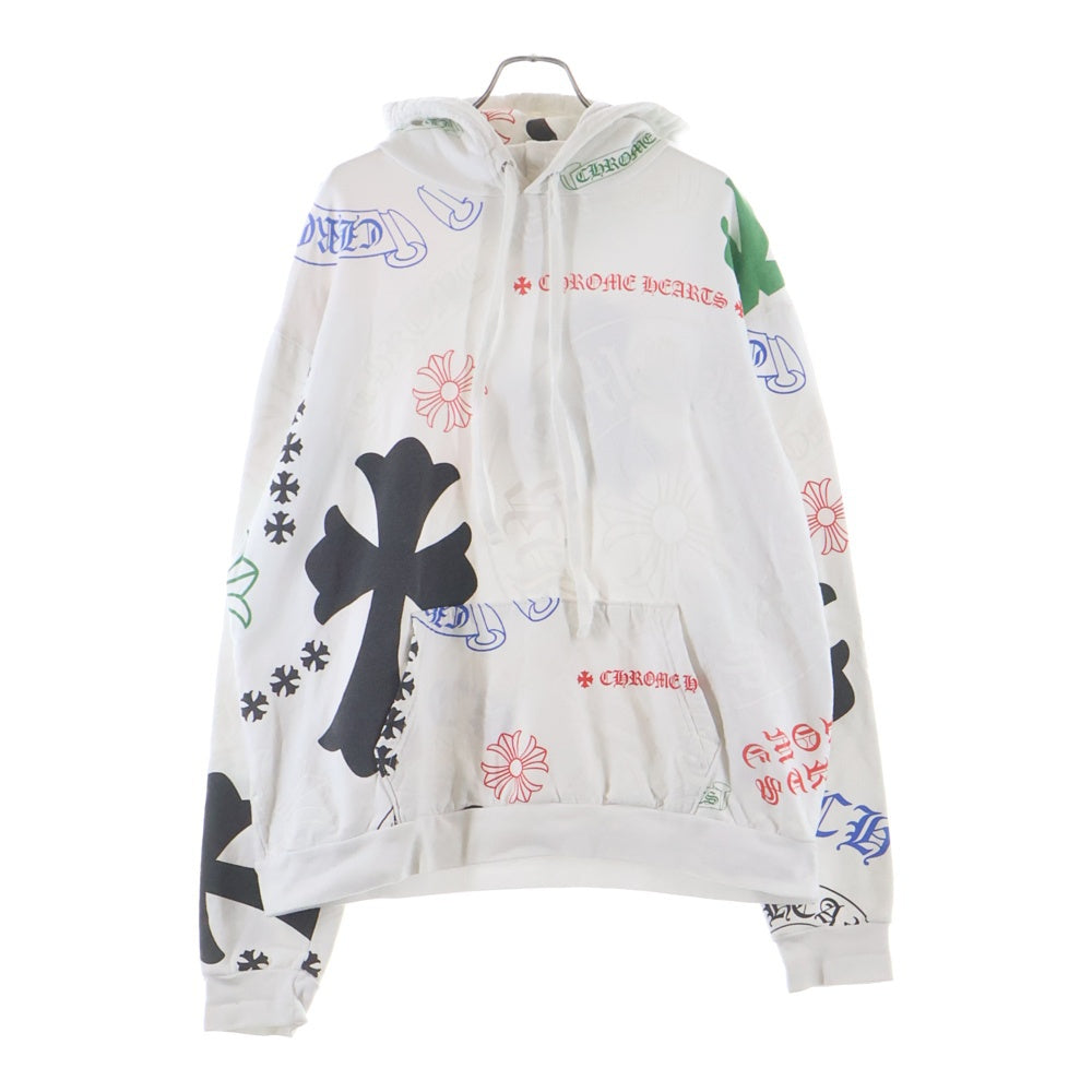 CHROME HEARTS(クロムハーツ) STENCIL HOODIE ステンシルプリント プルオーバーパーカー フーディー ホワイト