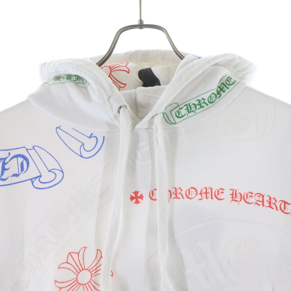 CHROME HEARTS(クロムハーツ) STENCIL HOODIE ステンシルプリント プルオーバーパーカー フーディー ホワイト