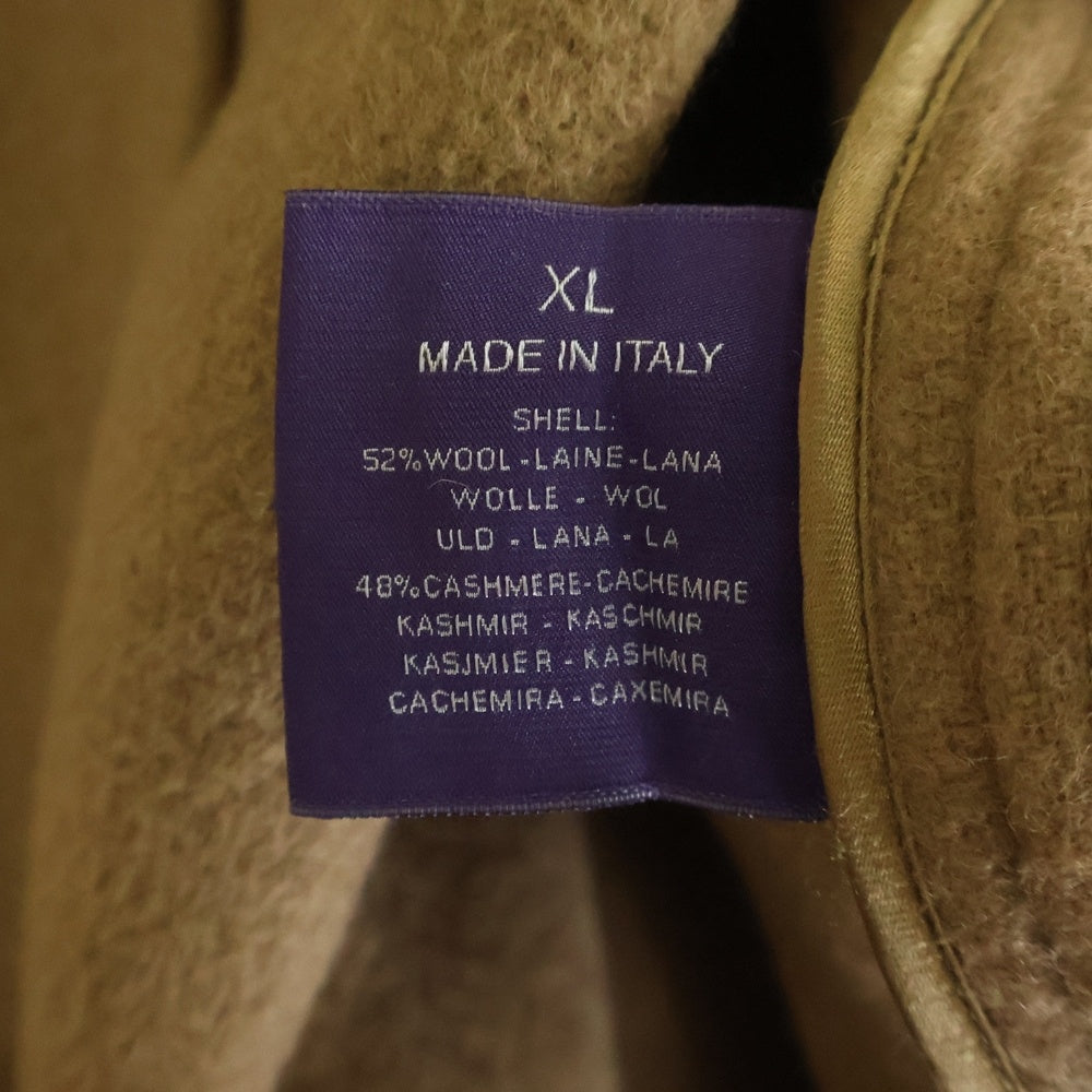 RALPH LAUREN PURPLE LABEL(ラルフローレン パープルレーベル) カシミヤ混 フーデッド ロングダッフルコート ベージュ