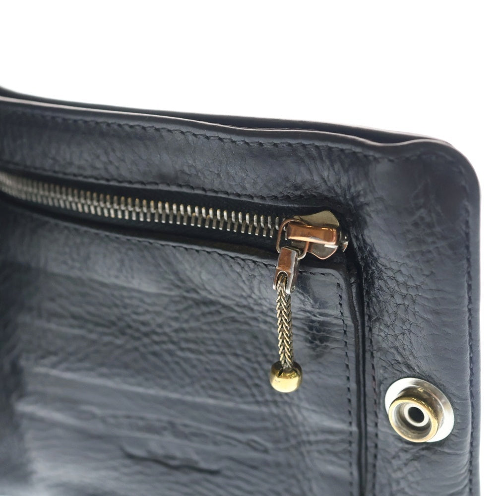 CHROME HEARTS(クロムハーツ) 1SNAP 1スナップ クロス ボールボタン レザーウォレット 財布 ブラック