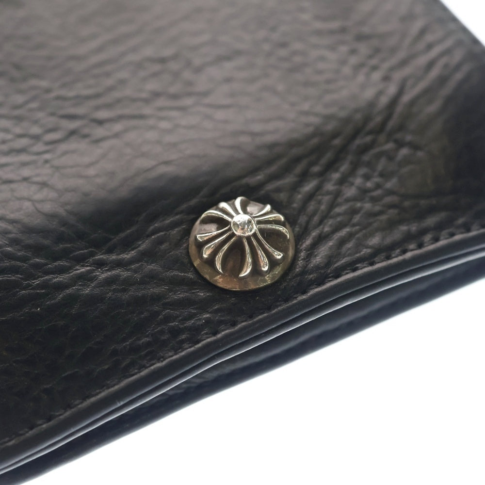 CHROME HEARTS(クロムハーツ) 1SNAP 1スナップ クロス ボールボタン レザーウォレット 財布 ブラック