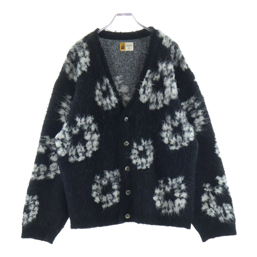 SAINT MICHAEL(セントマイケル) 24AW × DENIM TEARS SM-YS1-0000-C50 デニムティアーズ モヘア カーディガン ブラック