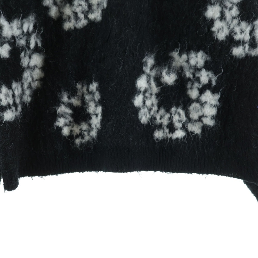SAINT MICHAEL(セントマイケル) 24AW × DENIM TEARS SM-YS1-0000-C50 デニムティアーズ モヘア カーディガン ブラック