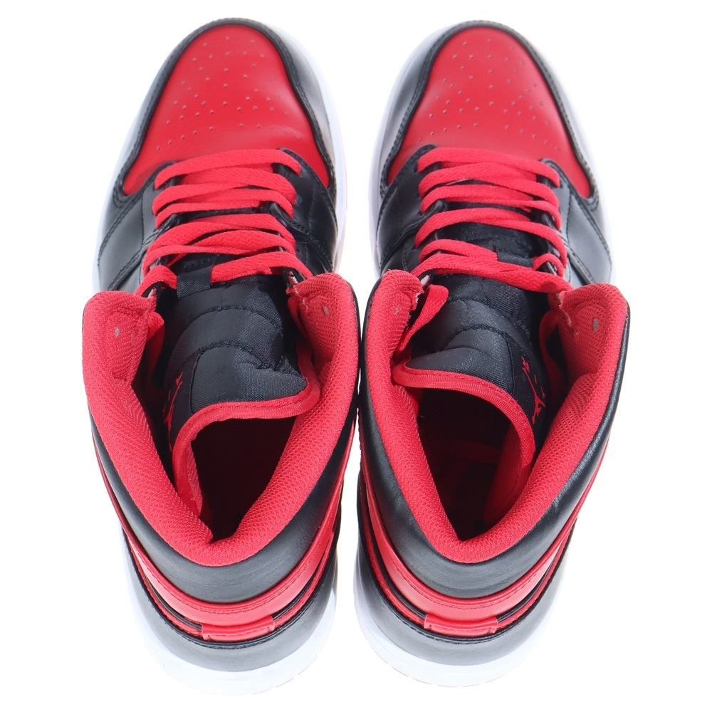 NIKE(ナイキ) AIR JORDAN 1 MID BRED TOE DQ8426-060 エアジョーダン 1 ブレッド トゥ レザーミッドカットスニーカー シューズ ブラック/レッド US10/28.0cm