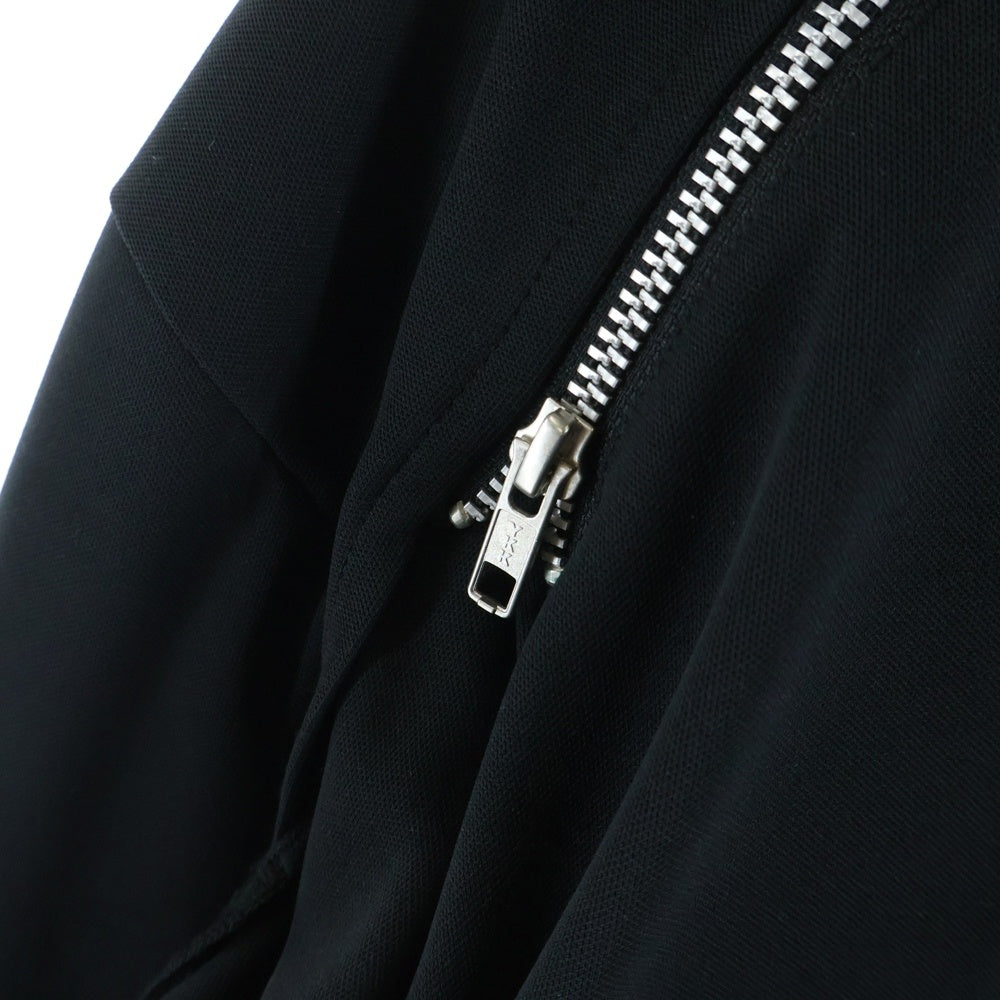 COMME des GARCONS HOMME PLUS(コムデギャルソンオムプリュス) 25SS ドッキング ダブルジップ レイヤード クルーネック 長袖Tシャツ カットソー ブラック PO-T022