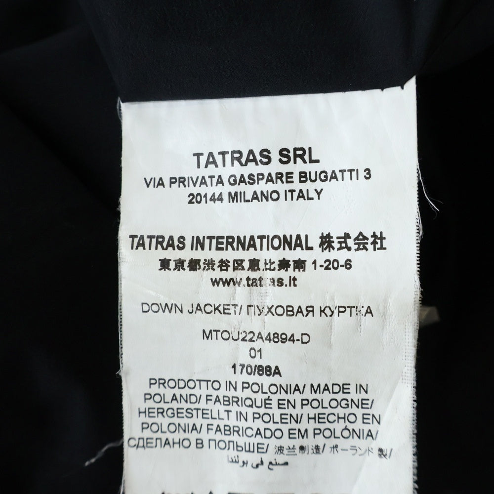 TATRAS(タトラス) アームロゴ フーディー ナイロン ダウンジャケット ブラック MTOU22A4894-D