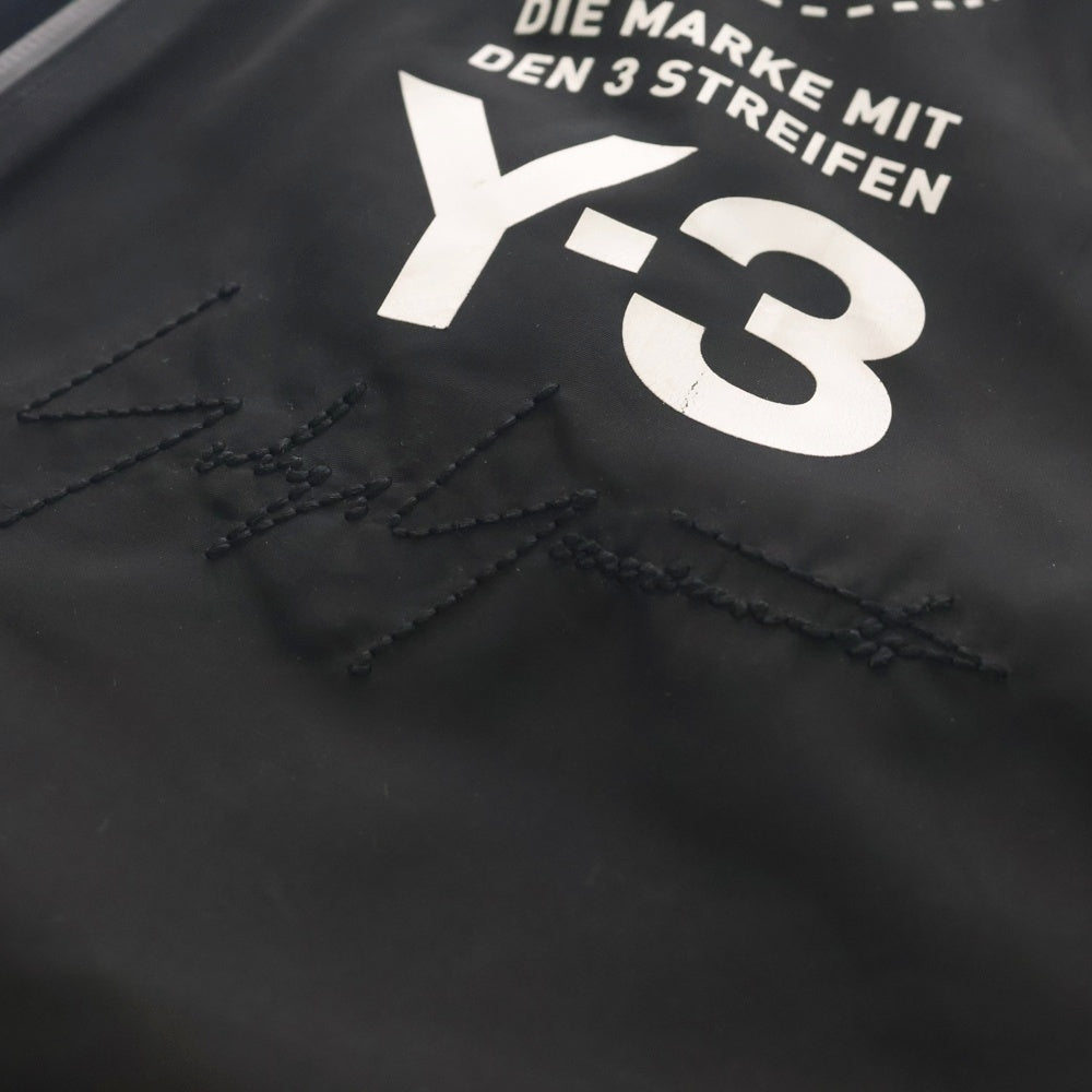 Y-3(ワイスリー) ロゴエンブロイダリー ダブルジップ ショルダーバッグ ブラック A43010