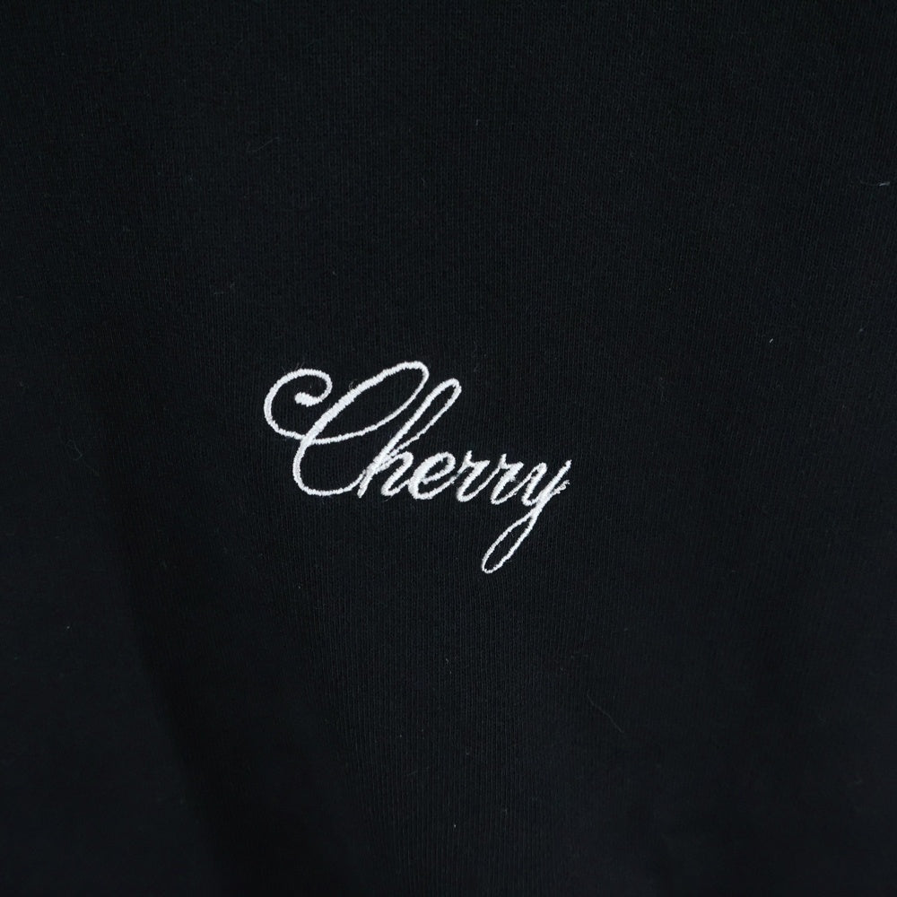 NO BRAND(ノーブランド) CHERRY LOS ANGELES LOGO CREWNECK SWEAT チェリーロサンゼルス ロゴ刺繍 クルーネックスウェット ブラック 5568-343-0240