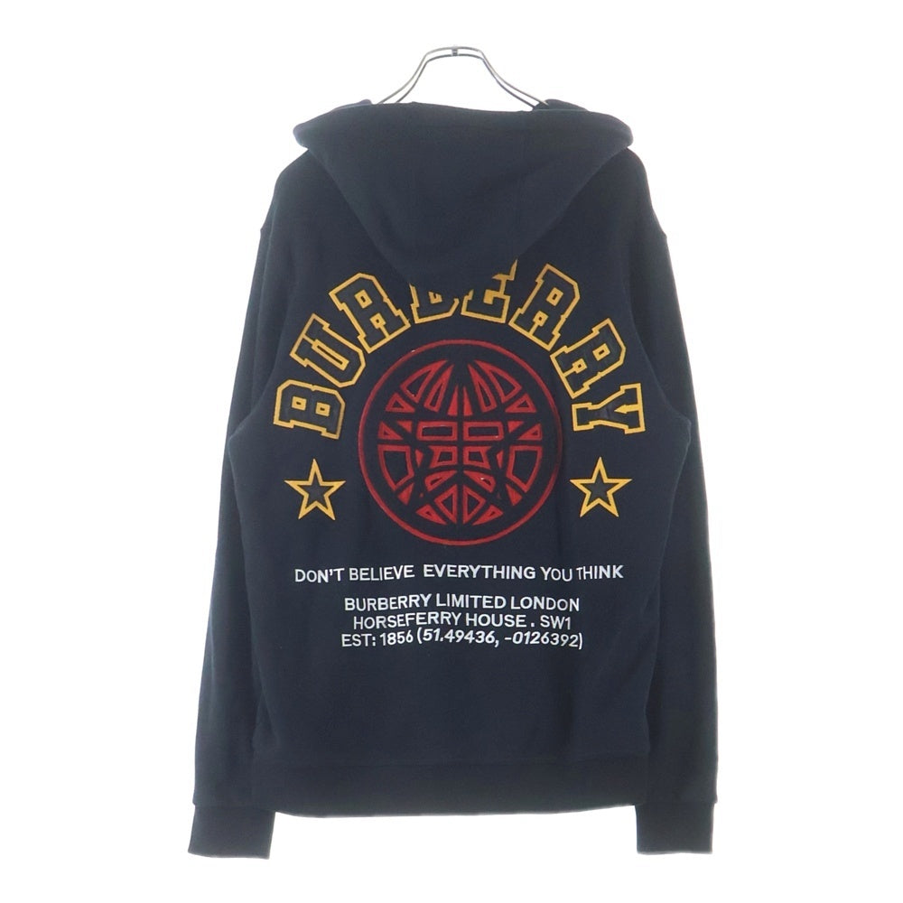 BURBERRY(バーバリー) Carson Varsity Aoolique cotton hoodie