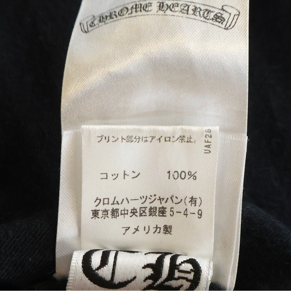 CHROME HEARTS(クロムハーツ) 3 BULU CROSS S/S TEE 3セメタリークロス ロゴプリント フロントホースシュー クルーネック半袖Tシャツ カットソー ブラック/ブルー
