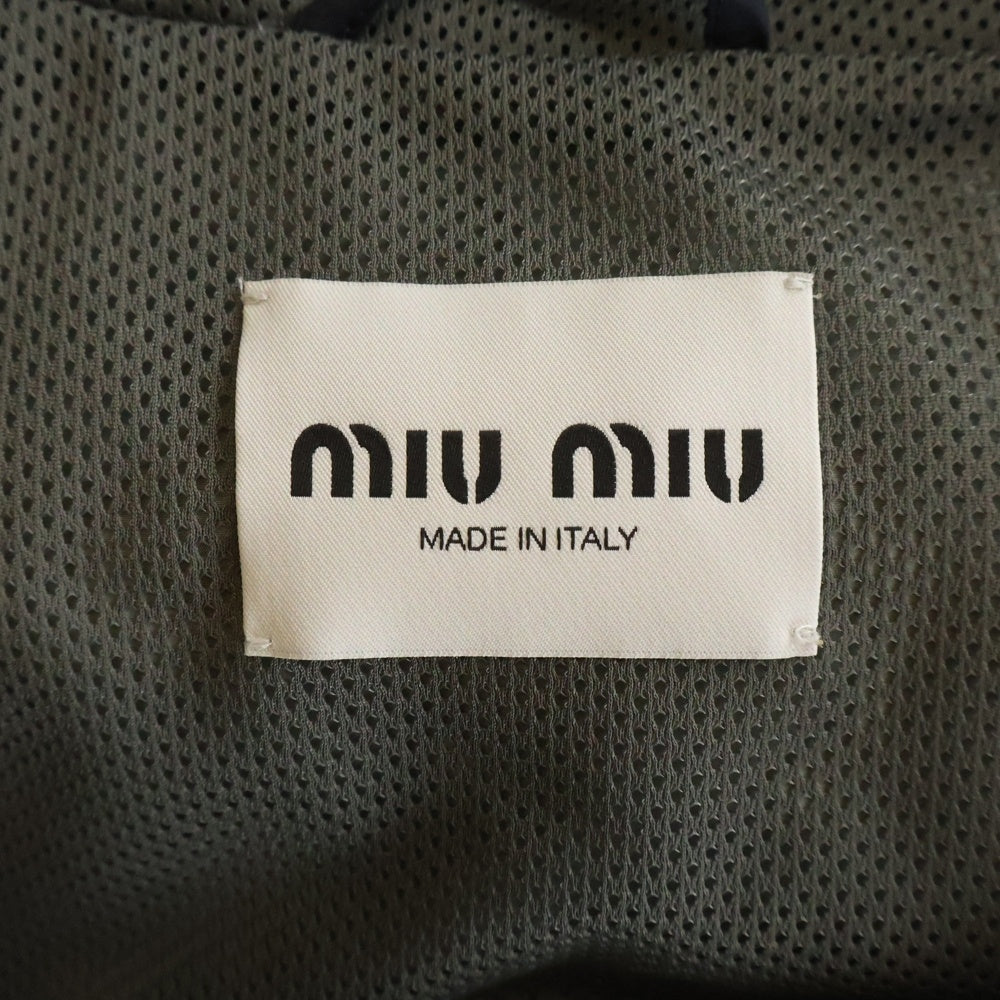 miumiu(ミュウミュウ) 25SS Technical Nylon Zip Up Jacket テクニカル ジップアップ ジャケット ブルゾン グレー/ブラック ML1220 S000