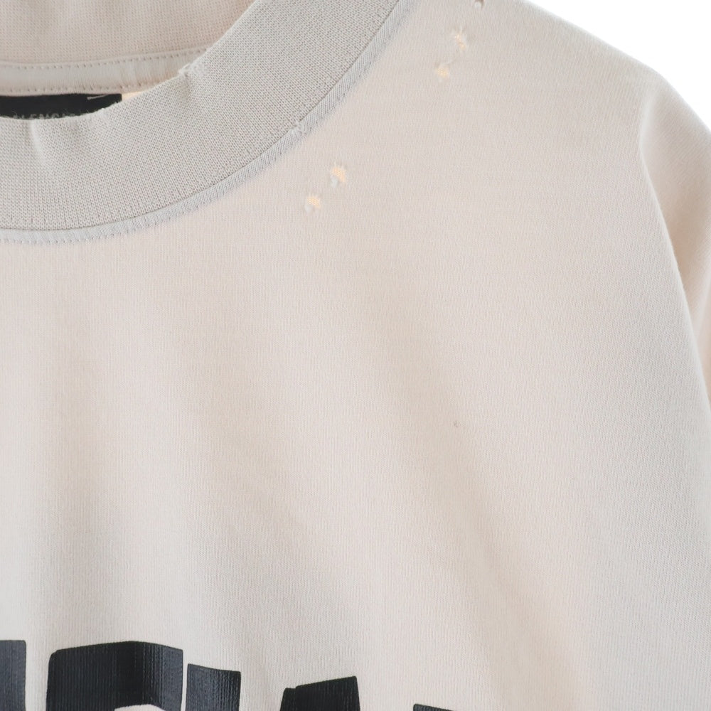 BALENCIAGA(バレンシアガ) 23SS Tape Medium Fit T-Shirt テープロゴ ミディアムフィット クルーネック半袖Tシャツ カットソー アイボリー