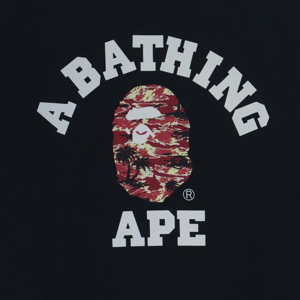 A BATHING APE(アベイシングエイプ) フロントロゴプリント 半袖Tシャツ カットソー ブラック 001TEL301025M