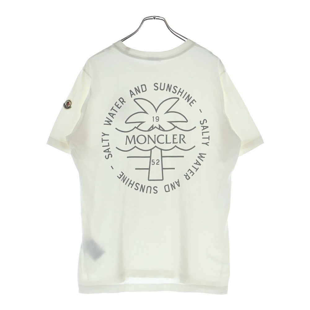 MONCLER(モンクレール) SS T-SHIRT フロント ロゴプリント半袖Tシャツ カットソー ホワイト J10918C00041 89A17