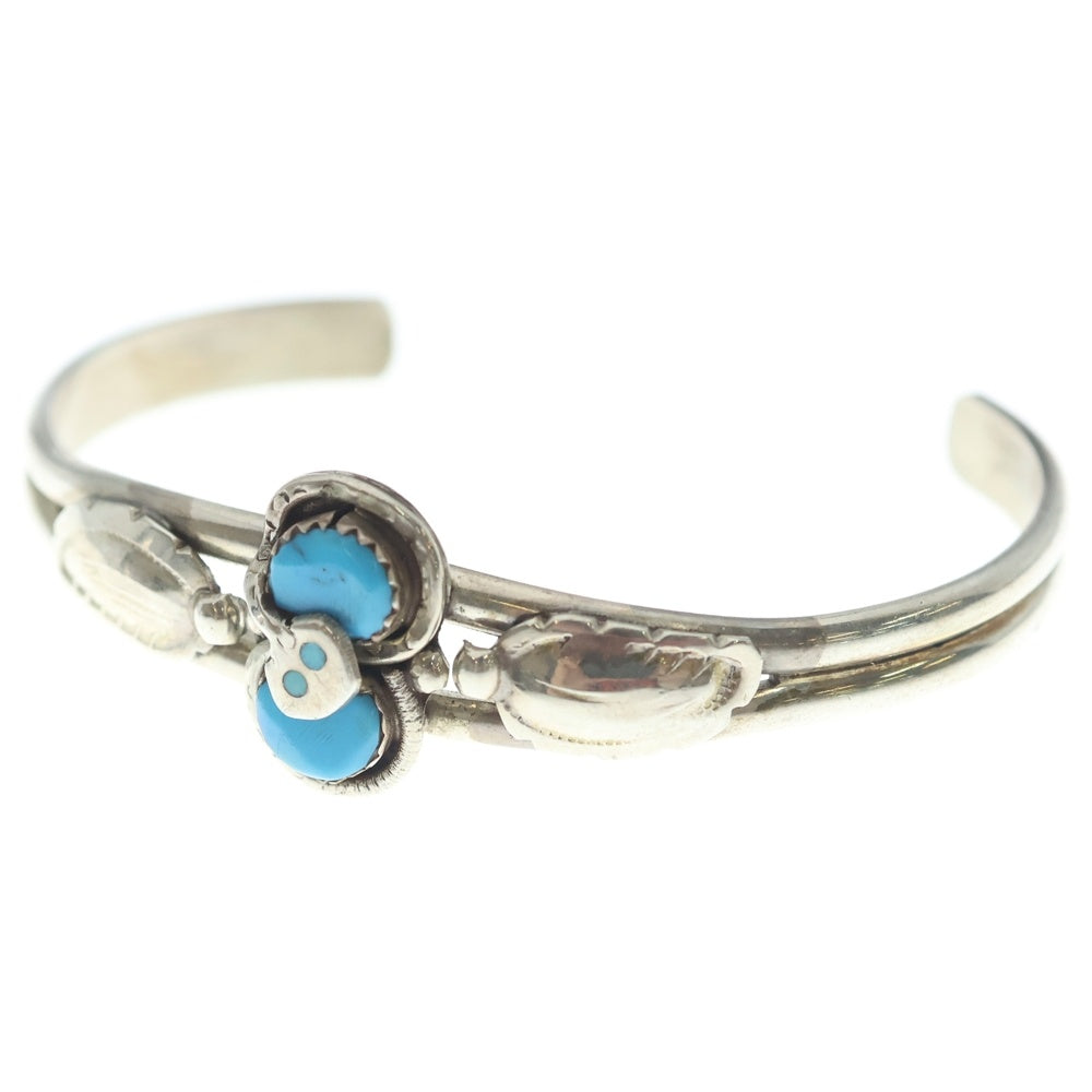 INDIAN JEWELRY(インディアンジュエリー) ZUNI Effie Calavaza ズニ族 エフィーカラバサ スネークアイ ターコイズ バングル ブレスレット シルバー/ターコイズ
