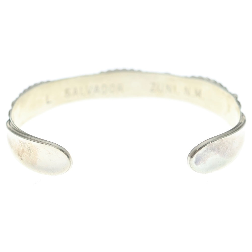 INDIAN JEWELRY(インディアンジュエリー) ZUNI Lloyd Salvador ズニ族 ロイド サルヴァドール ターコイズインレイ バングル ブレスレット シルバー/ターコイズ