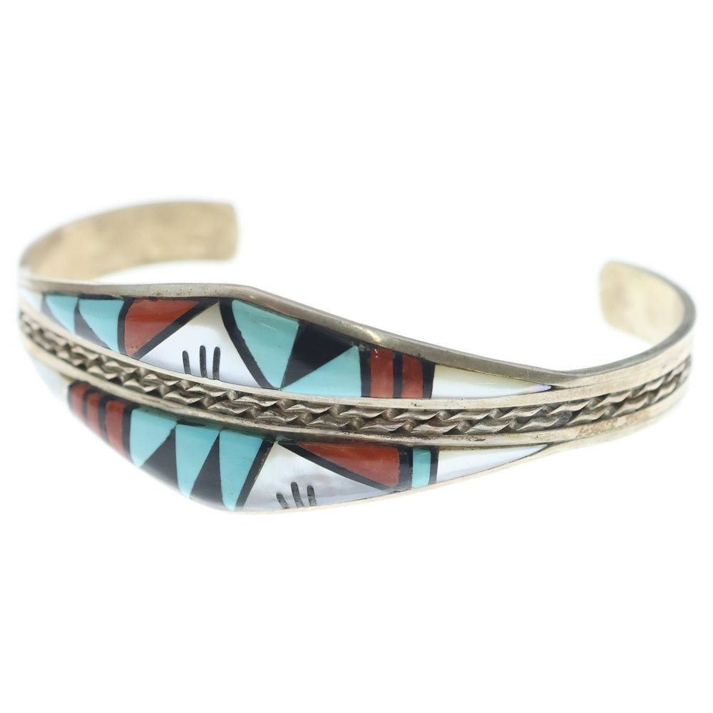INDIAN JEWELRY(インディアンジュエリー) ZUNI ズニ族 インレイワーク バングル ブレスレット シルバー