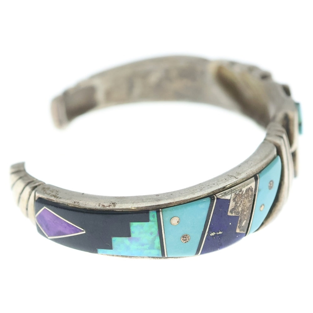 INDIAN JEWELRY(インディアンジュエリー) NAVAJO Johnny Watson ナバホ ジョニーワトソン インレイワーク バングル ブレスレット シルバー
