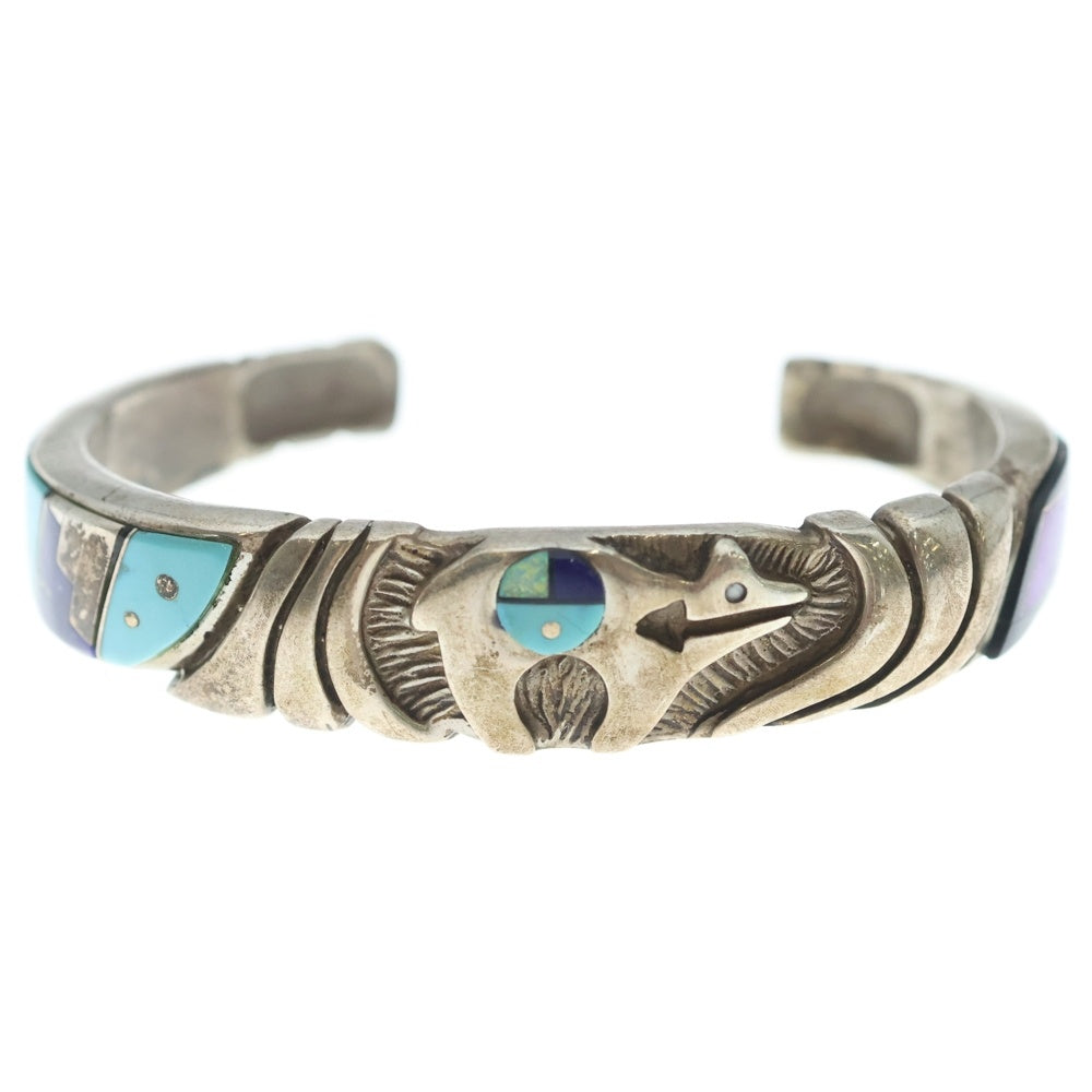 INDIAN JEWELRY(インディアンジュエリー) NAVAJO Johnny Watson ナバホ ジョニーワトソン インレイワーク バングル ブレスレット シルバー