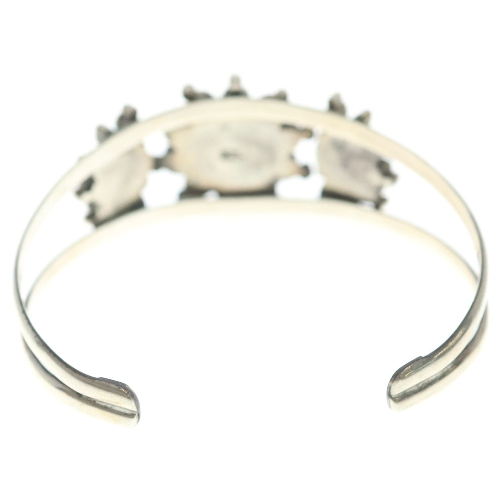 INDIAN JEWELRY(インディアンジュエリー) フラワーモチーフ 赤珊瑚 ターコイズ バングル シルバー