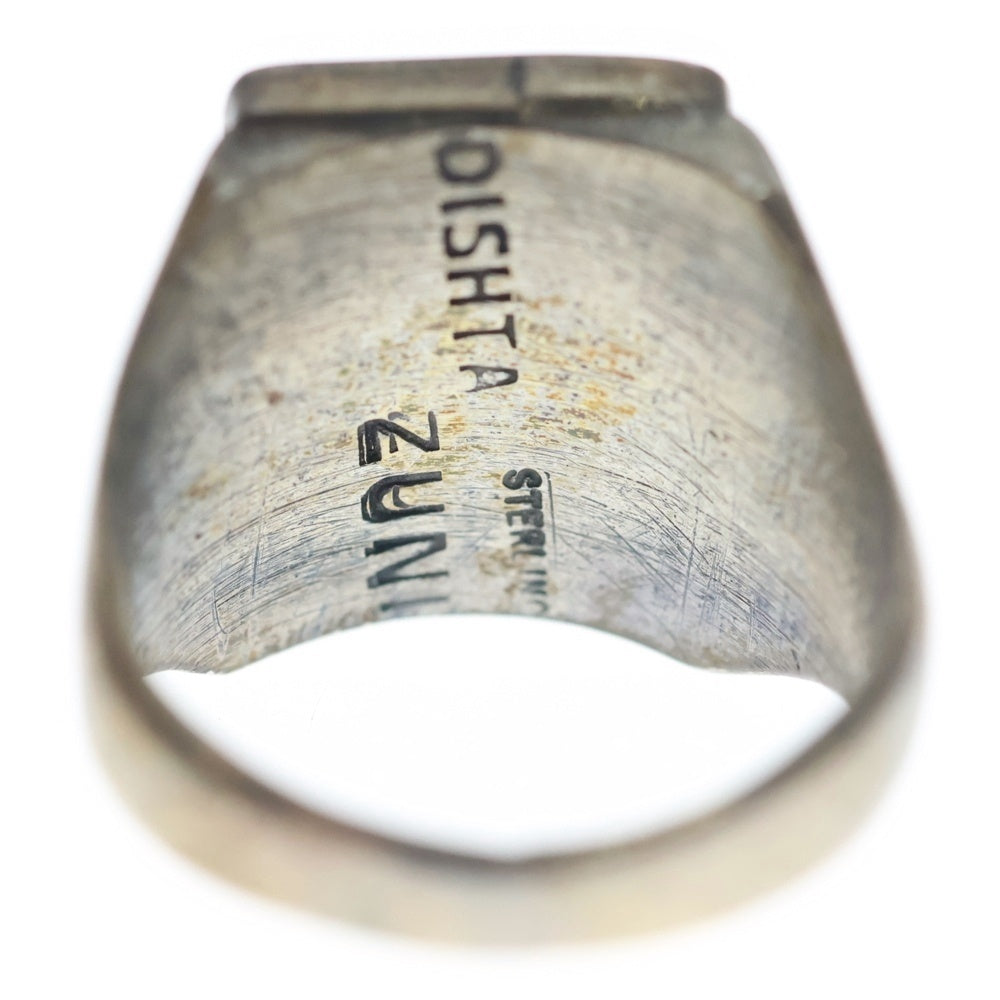 INDIAN JEWELRY(インディアンジュエリー) ZUNI DISHTA ズニ族 ディシタ インレイワーク リング シルバー