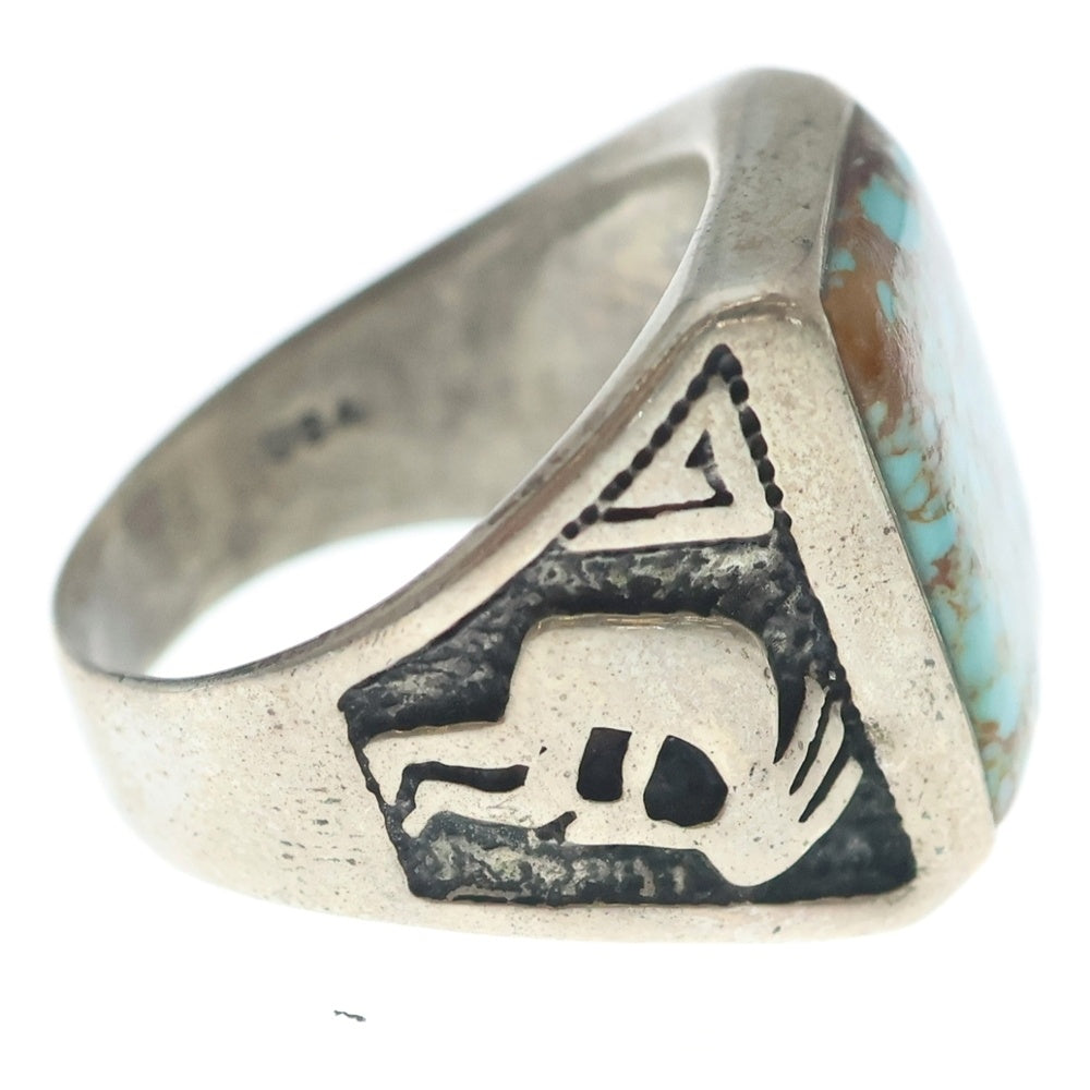 INDIAN JEWELRY(インディアンジュエリー) NAVAJO ナバホ族 スクエアターコイズ USA製 リング シルバー