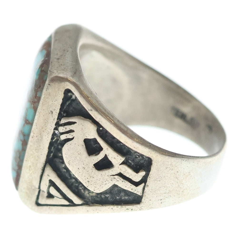 INDIAN JEWELRY(インディアンジュエリー) NAVAJO ナバホ族 スクエアターコイズ USA製 リング シルバー