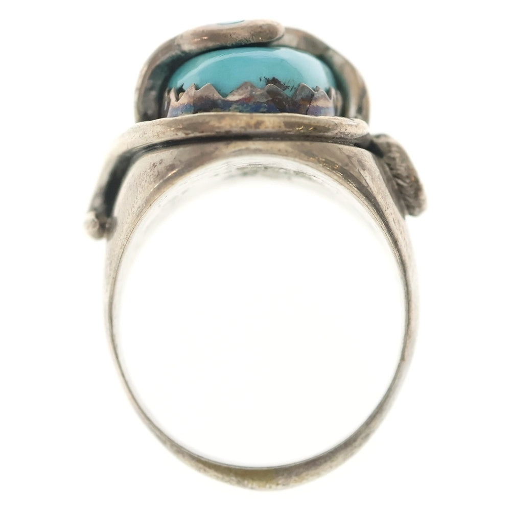 INDIAN JEWELRY(インディアンジュエリー) ZUNI Effie Calavaza ズニ族 エフィーカラバサ ダブルスネークアイ リング シルバー/ターコイズ