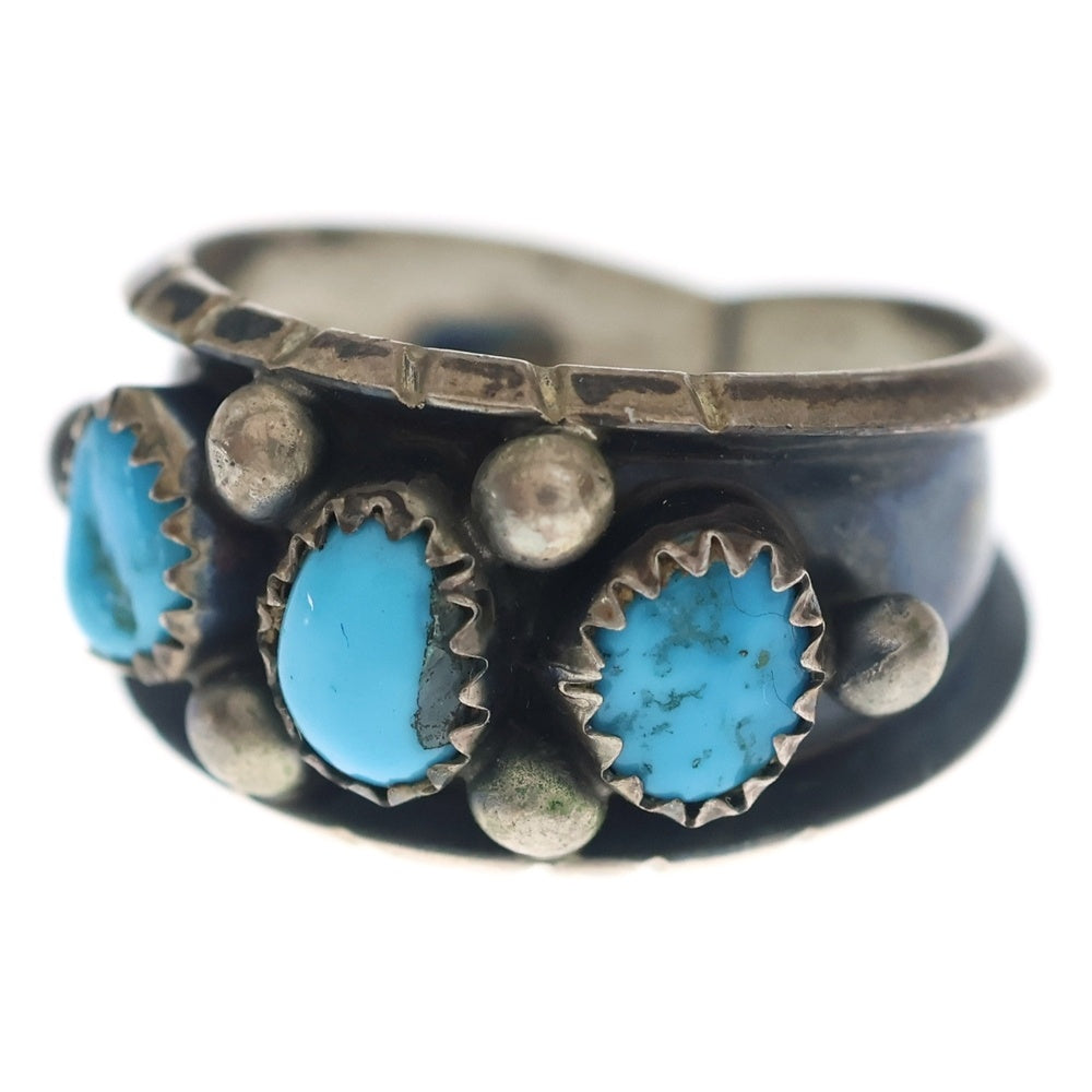 INDIAN JEWELRY(インディアンジュエリー) NAVAJO LZ刻印 ナバホ族 ターコイズリング シルバー