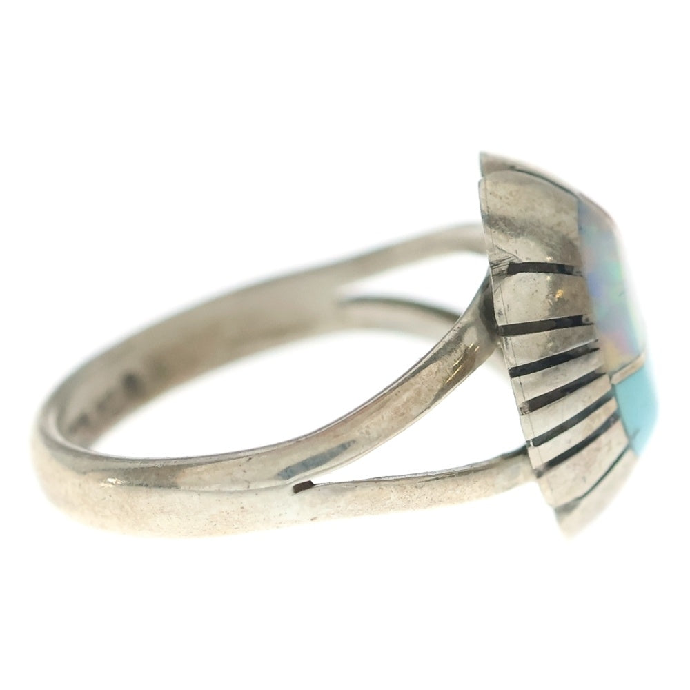 INDIAN JEWELRY(インディアンジュエリー) NAVAJO Chester Benally ナバホ族 チェスターベリナー インレイワーク リング シルバー/ターコイズ