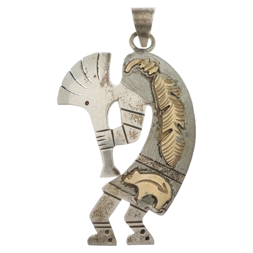 INDIAN JEWELRY(インディアンジュエリー) NAVAJO Randall Begay ナバホ族 ランダルビゲイ ココペリフェザー ペンダントトップ シルバー