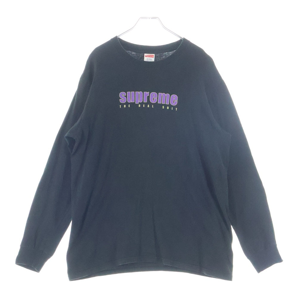 SUPREME(シュプリーム) 19SS The Real Shit L/S Tee ザ リアル シット フロントロゴ ロングスリーブ クルーネック長袖Tシャツ カットソー ブラック