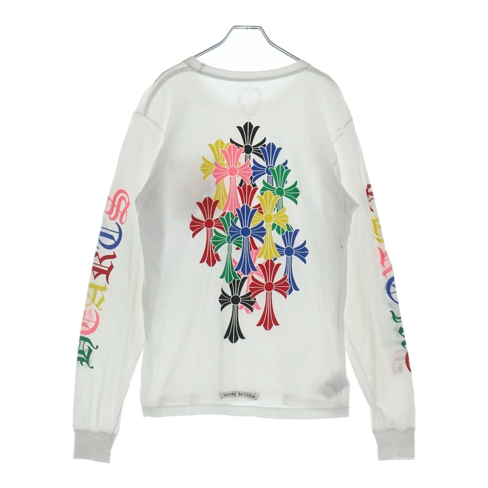 CHROME HEARTS(クロムハーツ) MLTCOL CEM CRS LS マルチセメタリークロスプリント クルーネック 長袖Tシャツ カットソー ホワイト