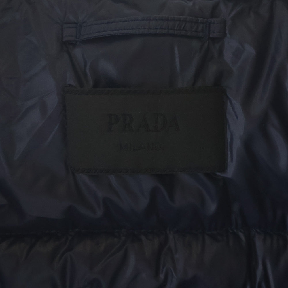 PRADA(プラダ) トライアングルロゴ 三角ロゴプレート ジップアップ ダウンジャケット ネイビー SGB608