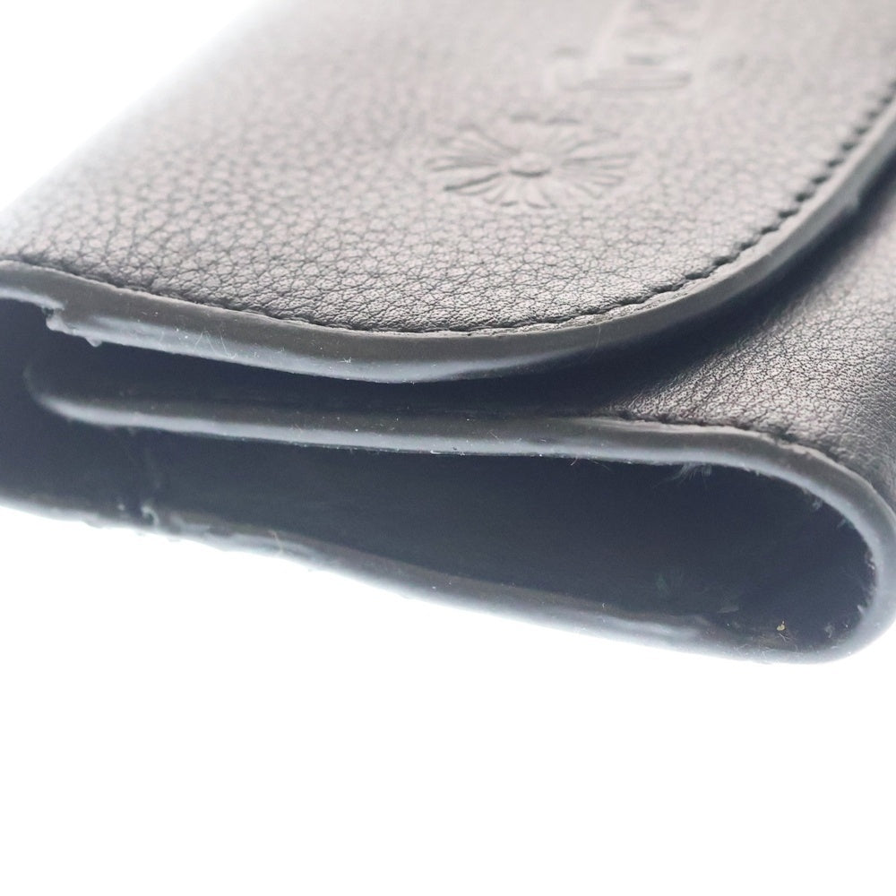 CHROME HEARTS(クロムハーツ) スクロールラベル CHプラス レザー アイウェアケース 眼鏡ケース ブラック