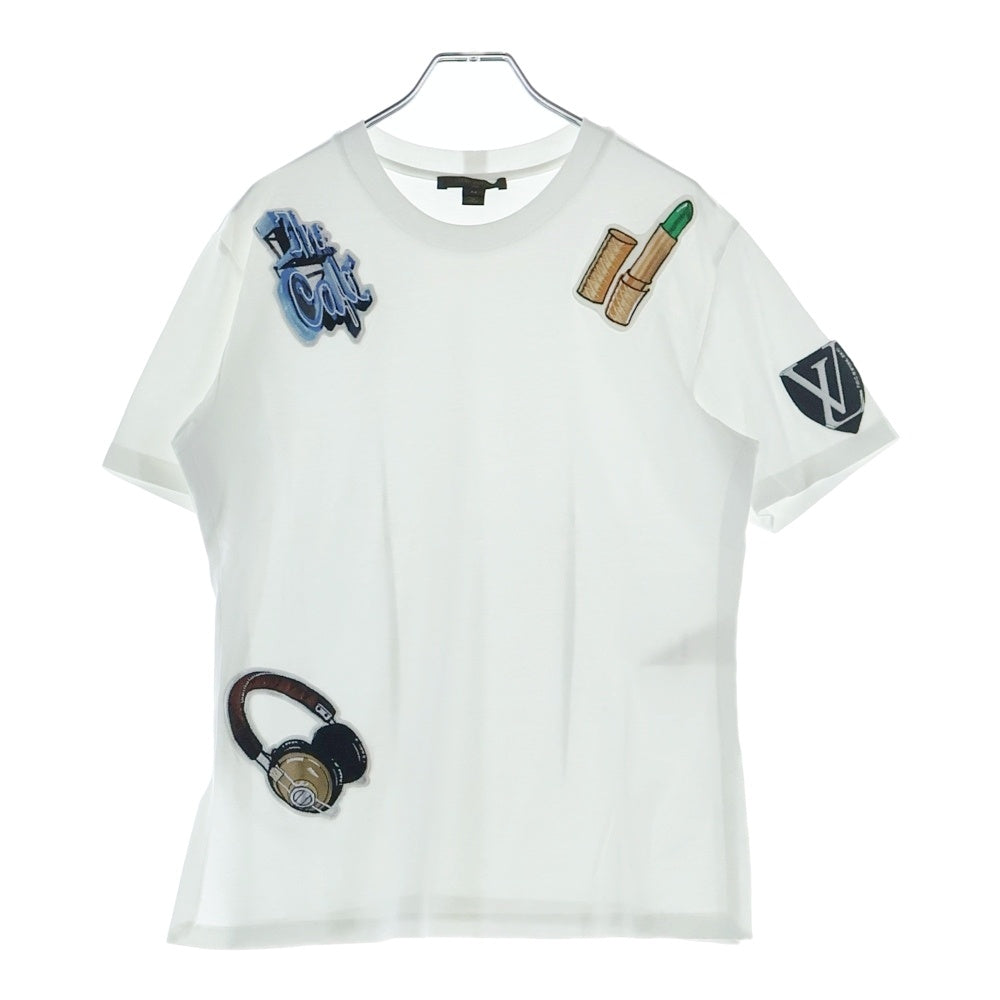 LOUIS VUITTON(ルイヴィトン) 17AW ワッペン付き クルーネック 半袖Tシャツ カットソー ホワイト RW172W JG2 FDTS06