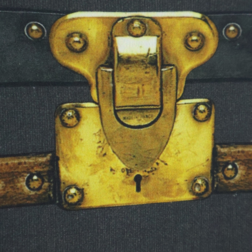 LOUIS VUITTON(ルイヴィトン) トランクプリント クルーネック コットン 半袖Tシャツ カットソー グレー RW182B IRB FFTS79