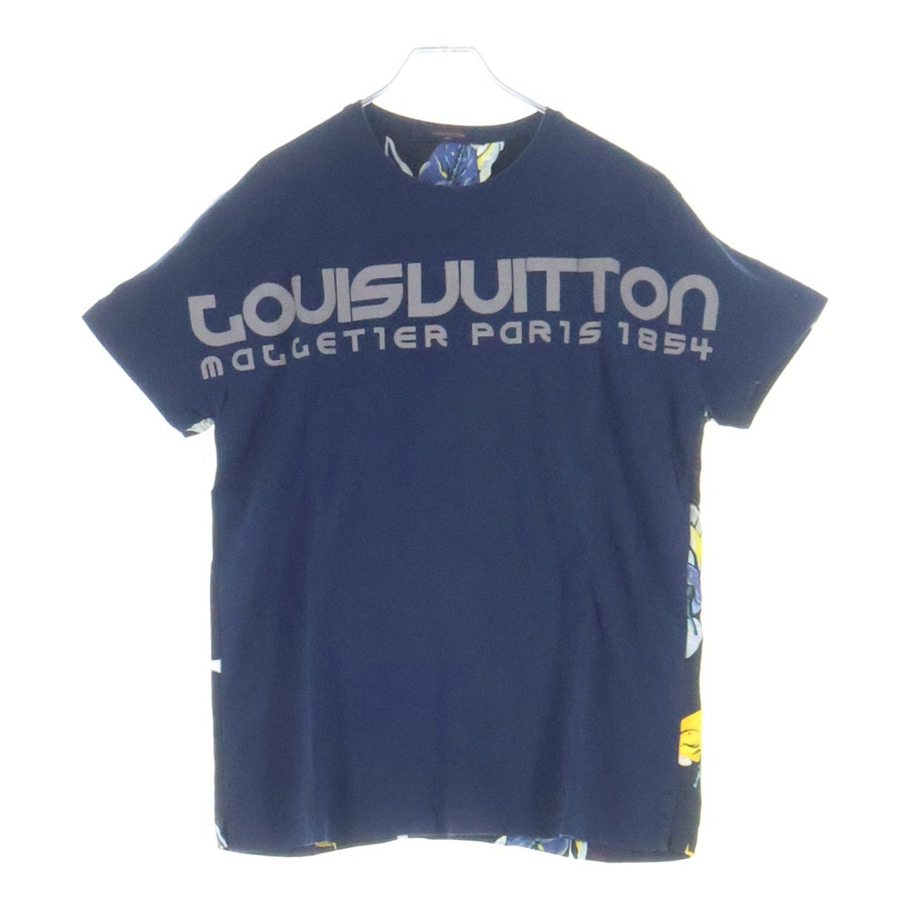 LOUIS VUITTON(ルイヴィトン) ボタニカルプリント クルーネック 半袖Tシャツ カットソー ネイビー HEY99WCMS