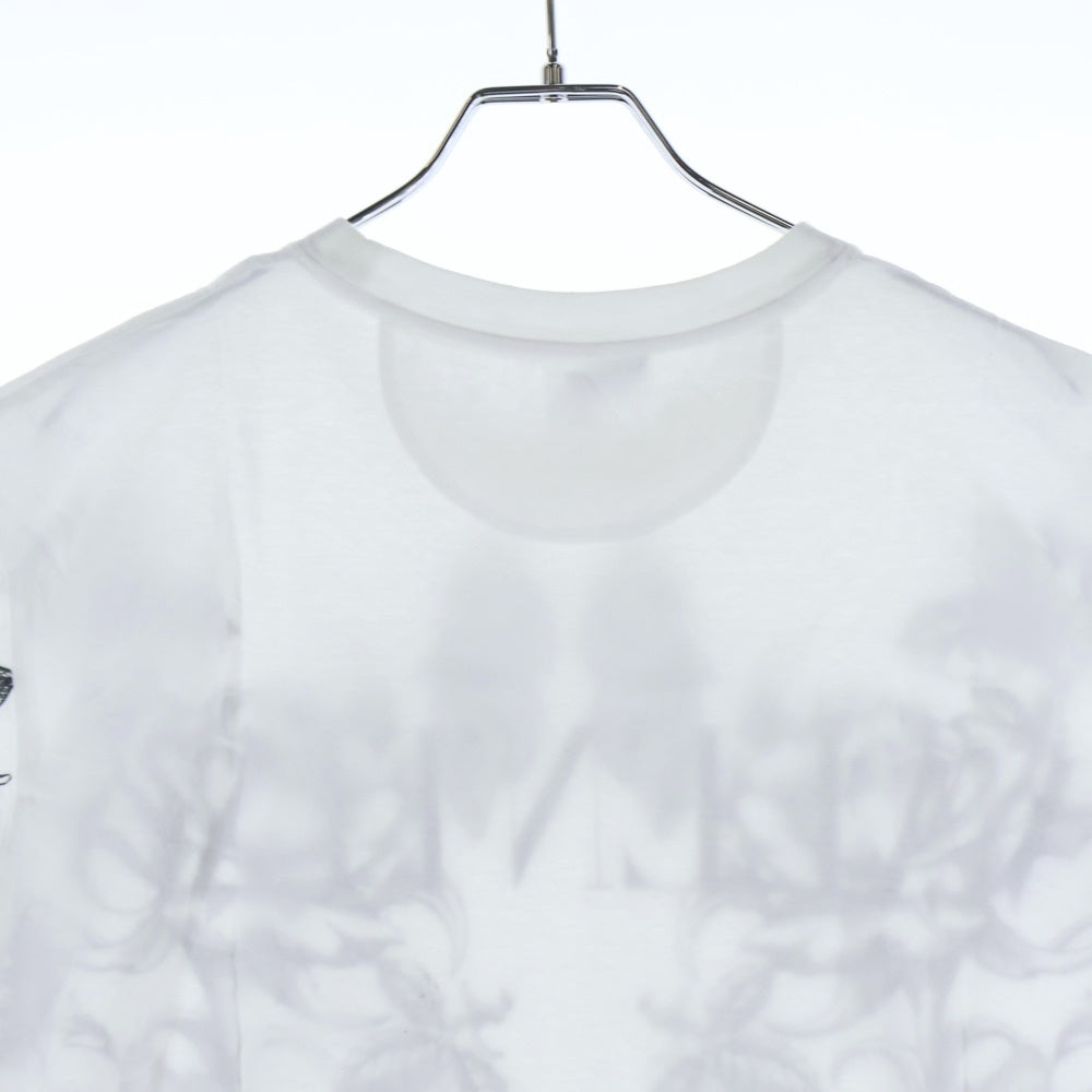 VALENTINO(ヴァレンティノ) フロントロゴ フラワーデザイン 半袖Tシャツ カットソー ホワイト WV3MG10V7LL
