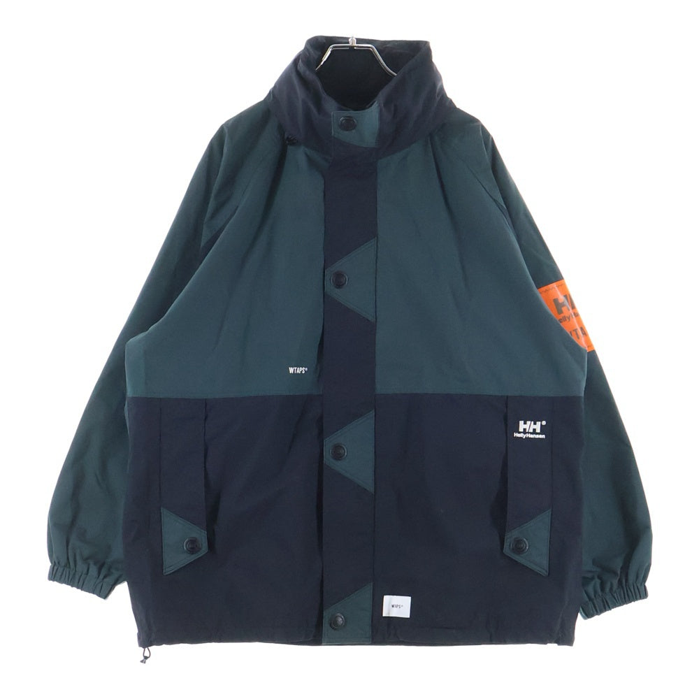 WTAPS(ダブルタップス) 20SS×Helly Hansen Bow Jacket HV12000W ヘリーハンセン ボウジャケット ナイロンマウンテンパーカー ブラック/グリーン