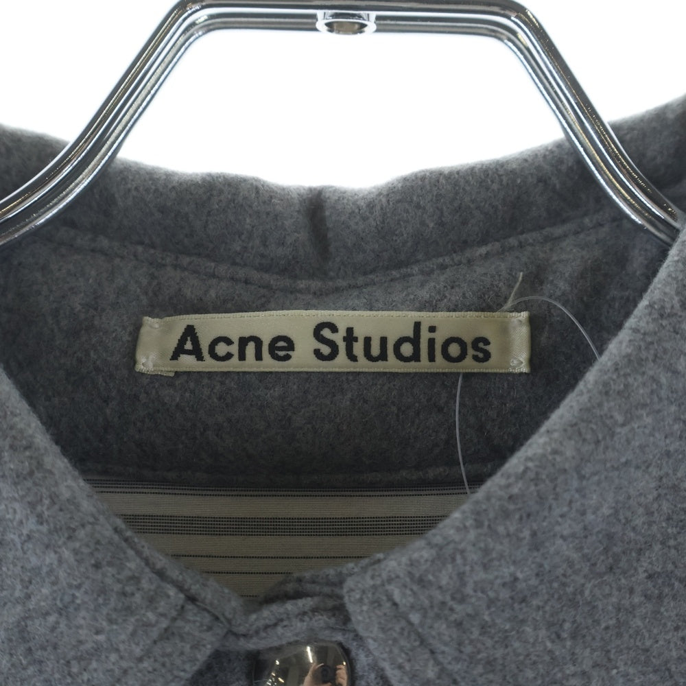 Acne Studios(アクネ ストゥディオズ) Flannel Overshirt フロントボタン フランネル オーバー長袖シャツ グレー FN-WN-BLOU000173